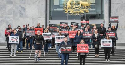 Protesters demand justice for victims ahead of killer's resentencing