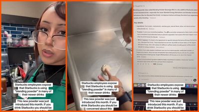 Starbucks barista tests the new blending powder. Then she questions whether it is safe to inhale: ‘you should be concerned’