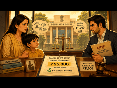 Husband with Rs 11,000/month income ordered to pay Rs 25,000 monthly maintenance to wife, child with 5% annual increase; here's what Delhi HC said