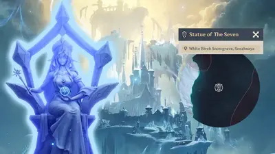 Genshin Impact: How to reach the White Birch Snowgrave Statue of the Seven in Snezhnaya