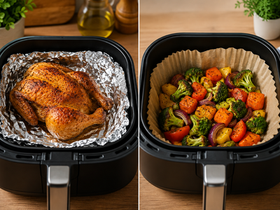 Can you put aluminium foil under food in an air fryer or should you choose parchment paper? Here's what you need to know