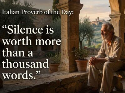 Italian Proverb of the Day: “Silence is worth more than a thousand words.” A timeless lesson on knowing when to be silent