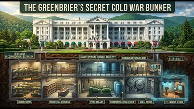 In 1958, the U.S. government hid a 112,544-square-foot congressional bunker beneath a luxury hotel in West Virginia. 35 years later, its secret was revealed, exposing a fully operational underground government built for nuclear war