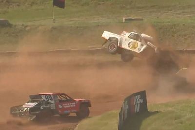 Dale Earnhardt's grandson Wyatt Miller flips wildly in crash, but drives away