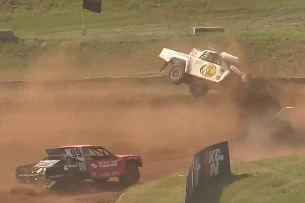 Dale Earnhardt's grandson Wyatt Miller in wild rollover crash, but drives away