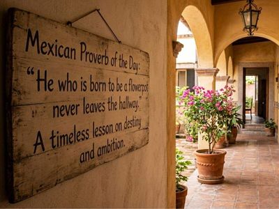Mexican Proverb of the Day: “He who is born to be a flowerpot never leaves the hallway.” A timeless lesson on destiny and ambition
