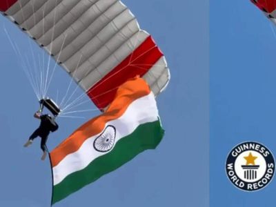 Three Indians unfurl tricolour while skydiving, help set world record in Libya: Reports