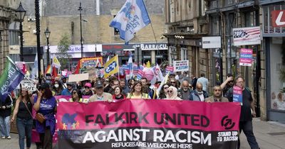 Hundreds march in Falkirk to mark one year of resistance against far-right