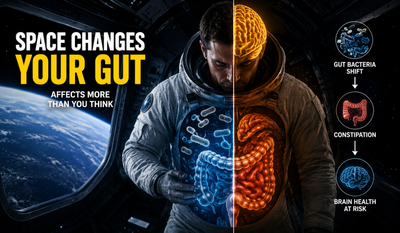 52 astronauts left Earth for months in orbit, and within weeks their gut bacteria changed how they processed food, revealing why spaceflight can trigger constipation and potentially affect brain health