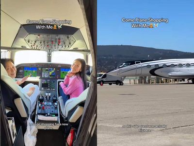Plane shopping a side quest! Social media influencer shares video checking out jets with her parents, leaving internet amused