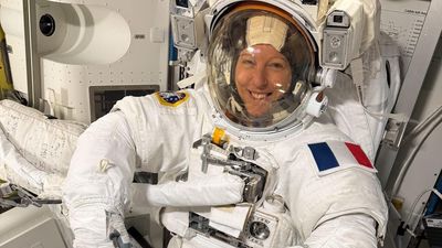 French astronaut Adenot takes giant leap with historic spacewalk