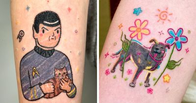 This Artist Turns Messy Childhood Crayon Drawings Into Colorful Tattoos (30 Pics)