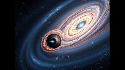 Sagittarius existed in real dimensions but over the past approximately 6 billion years, Milky Way has been absorbing dwarf galaxy