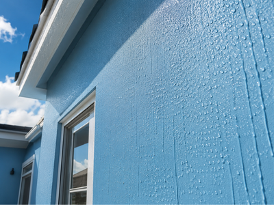 A cement-based paint that "sweats" water kept a model house more than 4.5°C cooler than conventional white paint