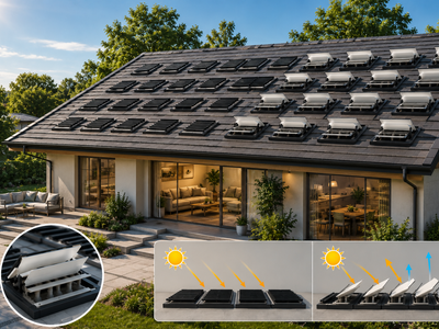 In 2023, scientists built a rooftop tile that opens its cooling vents when hot and closes them when cold, using no electricity and cutting cooling costs 3.1-fold