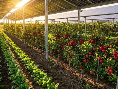 In 2022, moving solar panels shielded French apple trees from extreme sun, cutting sunburned fruit from 13% to 2%