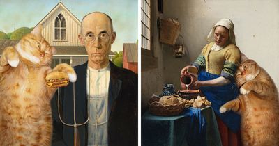 42 Famous Artworks Made Funnier By Svetlana Petrova Inserting Her Orange Cat Into Them (New Pics)