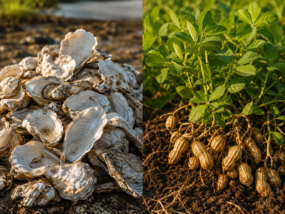 In a five-year trial reported in 2025, scientists mixed discarded oyster shells into acidic farmland; peanut yields rose by up to 37%