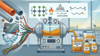 Earlier this year, Virginia Tech researchers heated discarded PVC for 3 hours at 158°F. Today, the process can turn the hard-to-recycle plastic into industrial lubricant, offering a new use for the 40 million tons produced each year
