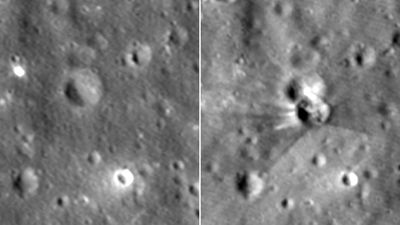 Out-of-control SpaceX rocket carved a 60-foot crater into the moon, NASA images reveal