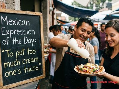 Mexican Expression of the Day: “To put too much cream on one’s tacos.” A lesson on boasting