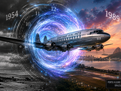 In 1954, Santiago Flight 513 carrying 92 people supposedly vanished without a trace, then a bizarre claim said it landed in Brazil 35 years later