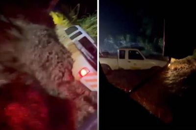 Paramedics rescued after getting caught in hurricane flooding