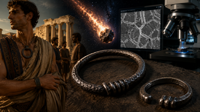 In the 12th century BC, elite Greeks wore iron jewellery made from metal that fell from space; 3,000 years later, scientists traced its extraterrestrial origin