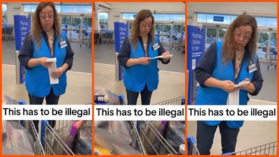 Customer was ready to leave Walmart after paying in full. Then the staff sees the receipt and confidently starts looking for evidence: ‘this has to be illegal’