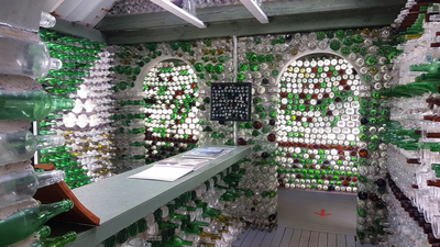 In 1980, a Canadian fisherman began building with discarded bottles; four years later, he had completed a house, tavern and chapel