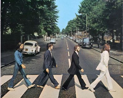 Four blokes and a zebra crossing: the banality and beauty of the Beatles’ Abbey Road cover