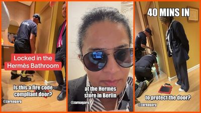 NY woman goes inside Hermès store bathroom. 70 minutes later, firefighters arrived to get her out: ‘Shakespearean tragedy’