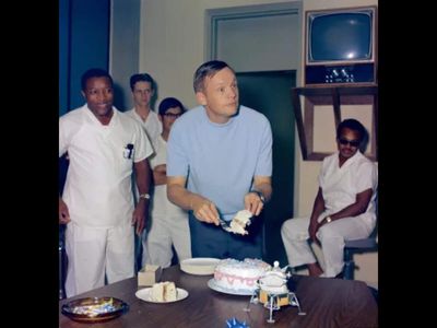 After Apollo 11 returned to Earth in 1969, Neil Armstrong spent his 39th birthday behind a glass wall from his wife; NASA kept him in a 3-week quarantine while scientists investigated a Lunar threat that probably never existed