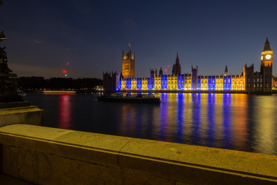 UK Parliament Lights the Palace of Westminster in Ukraine's Colours To Mark Kyiv's Independence Day