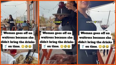 Woman loses her patience when server takes a few mins with her drinks. Then she makes sure the entire table hears her humiliate them