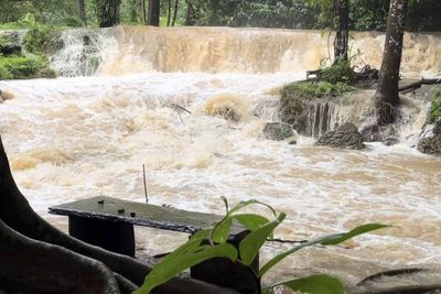 Popular waterfall closed by rain