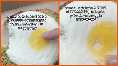 Texas woman orders an egg sandwich from Dunkin’. Then she notices something unusual about the yolk: ‘its imitation egg’
