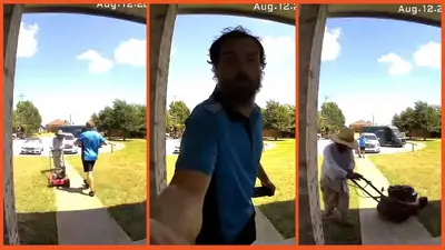 ‘Hope Amazon fired him’: Amazon delivery driver in Texas filmed screaming at ‘nice’ gardener who he claimed almost cut his toes off