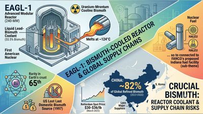 In 1997, America's last bismuth refinery shut down. 29 years later, the metal is crucial to a 240-MW nuclear reactor whose coolant supply is 82% Chinese