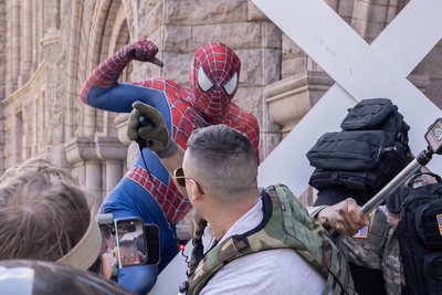 Spider-Man Attacks Far-Right Activist Jake Lang on His Truck in Minneapolis as Internet Turns Protester Into Folk Hero