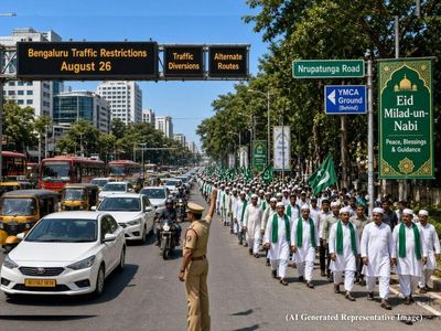 Bengaluru traffic restrictions August 26: Traffic diversions announced for Eid Milad-un-Nabi procession; check major roads affected and alternative routes