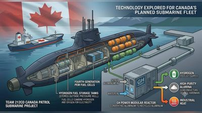 Canada turned discarded aluminum into submarine fuel by reacting it with water; up to 12 Type 212CD boats can use hydrogen fuel cells to remain submerged for 41 days