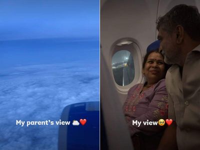 Daughter captures parents’ first flight in emotional video: ‘From holding my hand to watching them fly’