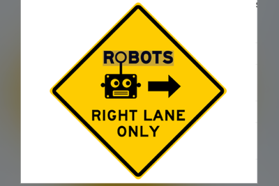 ‘Robots Right Lane Only’ road sign leaves community baffled