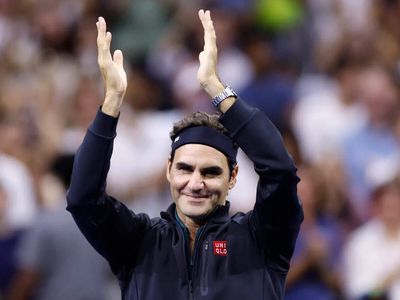 Roger Federer celebrated upon his return to the US Open for an exhibition against Andy Roddick