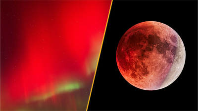 Rare red northern lights may be visible alongside red moon during tonight's partial lunar eclipse