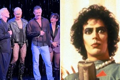 Luke Evans reunites with The Rocky Horror Picture Show cast on Broadway to pay tribute to Tim Curry
