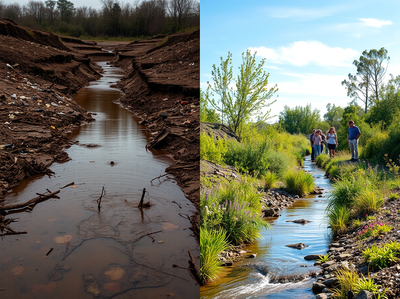 In 2002, Albany buried 1,500 feet of Patroon Creek underground. 18 years later, daylighting restored the stream and improved flood resilience across the project area too
