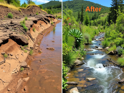 In 2016, researchers restored 452 meters of Maryland's Muddy Creek with woodchips, sand and gravel. 2 years later, monitoring found suspended sediment fell 73.8%, improving stream function