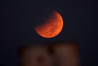 Lunar eclipse turns Moon bright red